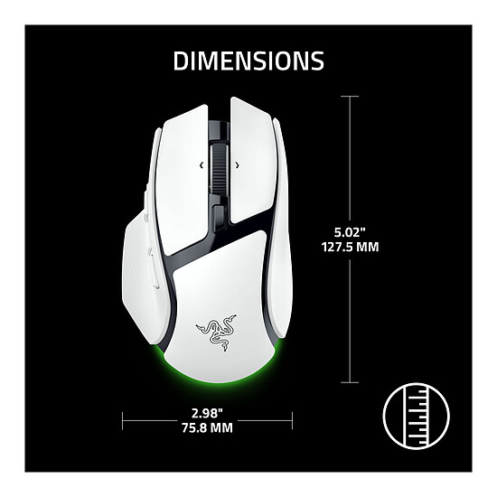 Souris PC Razer Basilisk v4 HyperSpeed Blanc - Autre vue