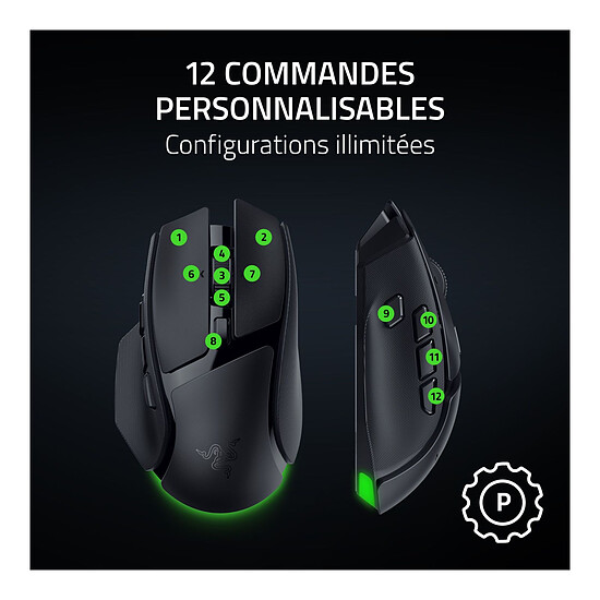Souris PC Razer Basilisk v4 HyperSpeed Noir - Autre vue