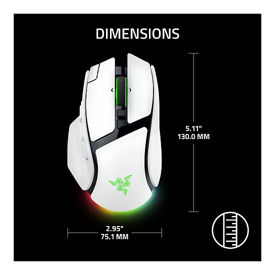 Souris PC Razer Basilisk V4 Pro Blanc - Autre vue