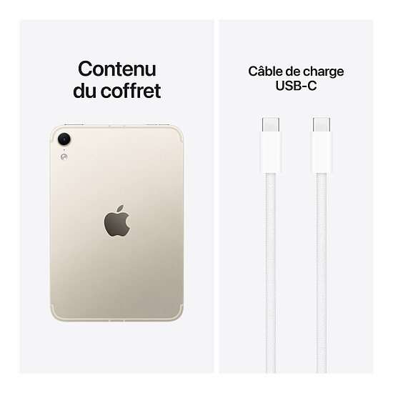 Tablette Apple iPad mini (2026) 256 Go Wi-Fi + Cellular Lumière stellaire (Nano Texture)  - Autre vue