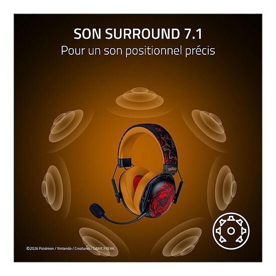 Casque micro Razer Blackshark v3 X HyperSpeed - Pokemon Dracaufeu Edition - Autre vue
