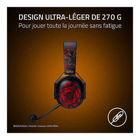 Casque micro Razer Blackshark v3 X HyperSpeed - Pokemon Dracaufeu Edition - Autre vue