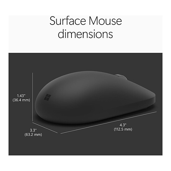 Souris PC Microsoft Surface Mouse - Noir (2e édition) - Autre vue