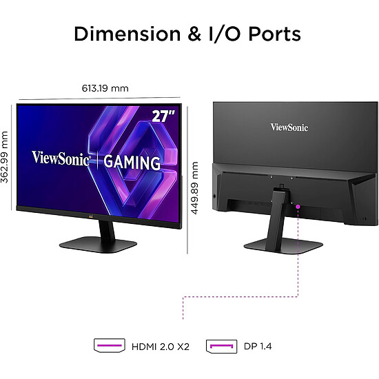 Écran PC ViewSonic 27" LED - VX2757-2K-PRO - Autre vue