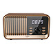 CGV BeBop FM (Bois) - Radio réveil portable, FM, Bluetooth/USB/MicroSD, autonomie 5 heures, mémorisation jusqu'à 40 stations