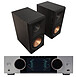 Onkyo Muse Y-50 Argent + Klipsch RP-600M II Ebène - Lecteur audio réseau et Amplificateur stéréo 2 x 250 W - Wi-Fi/Bluetooth/Ethernet - AirPlay 2 - HDMI ARC/Optique/COAX/Phono MM/USB-A - Calibration Room EQ + Enceinte bibliothèque 100 Watts (par paire)