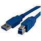 Câble USB StarTech.com Cable SuperSpeed USB 3.0 A vers B 1m - M/M - Bleu - Autre vue