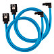 Câble Serial ATA Câbles SATA gainés droits vers coudés (bleu) - 60 cm (lot de 2) - Autre vue