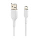 Adaptateurs et câbles Câble USB-A vers Lightning MFI (blanc) - 2 m - Autre vue