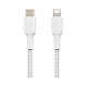 Adaptateurs et câbles Câble à gaine tressée USB-C vers Lightning MFI (blanc) - 2 m - Autre vue