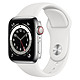 Montre connectée Apple Watch Series 6 Acier inoxydable (Argent - Bracelet Sport Blanc) - Cellular - 40 mm - Autre vue