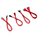 Câble d'alimentation Corsair - Kit d'extension gainé pour panneau avant (30 cm) - Rouge - Autre vue