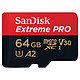 Carte mémoire SanDisk Extreme Pro microSDXC UHS-I U3 V30 A2 64 Go + Adaptateur SD - Autre vue