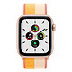 Montre connectée Apple Watch SE Aluminium (Or - Bracelet Sport Jaune Indien / Blanc) - Cellular - 44 mm - Autre vue