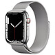 Montre connectée Apple Watch Series 7 Acier inoxydable (Argent - Bracelet Milanais Argent) - Cellular - 45 mm - Autre vue