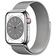 Montre connectée Apple Watch Series 8 GPS + Cellular - Acier Inoxydable Argent - Bracelet Milanais 45 mm - Autre vue