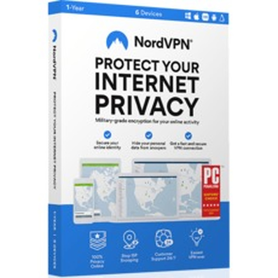 Logiciel antivirus et sécurité NordVPN - Licence 1 an - 6 postes - A télécharger