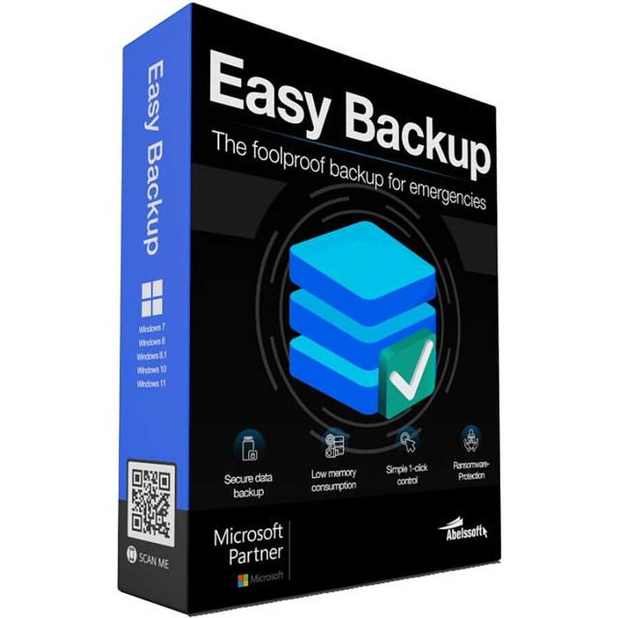 Logiciel utilitaire Easy Backup - Licence perpétuelle - 1 PC - A télécharger