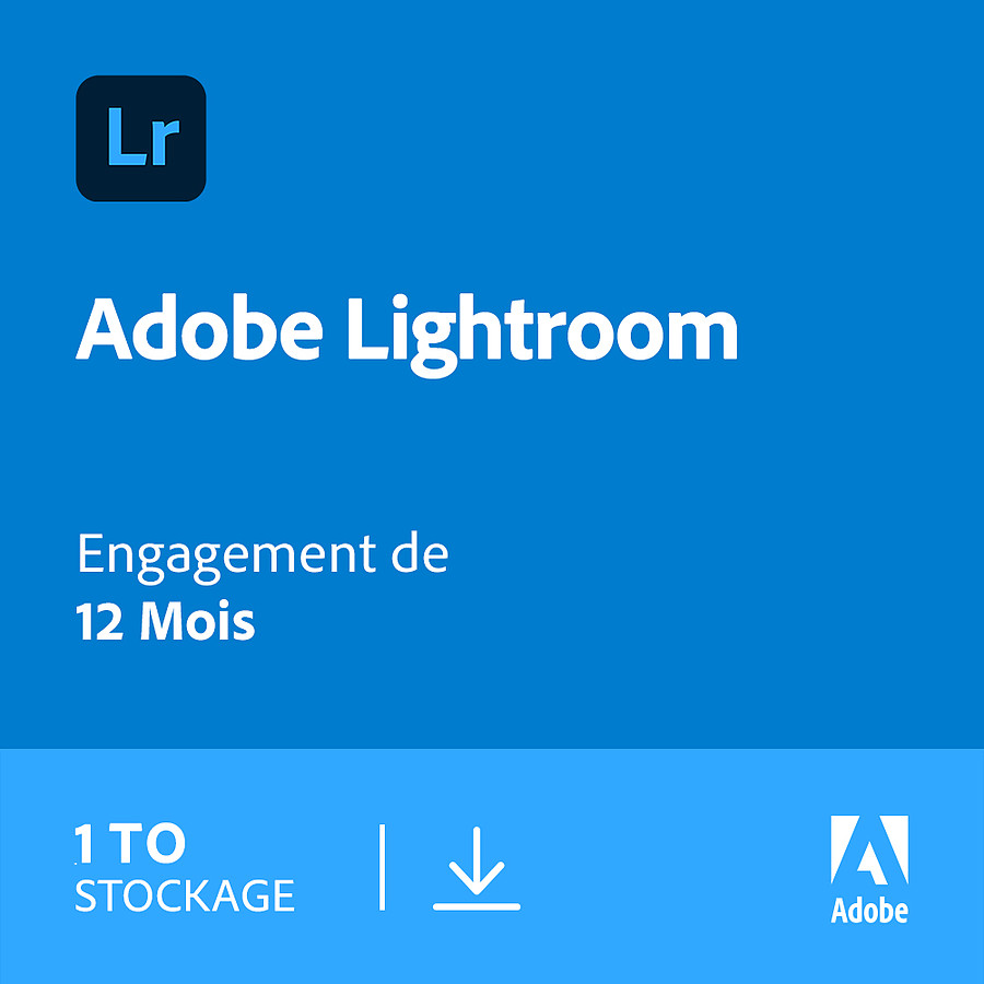 Logiciel image et son Adobe Lightroom CC - Licence 1 an - 1 utilisateur - A télécharger