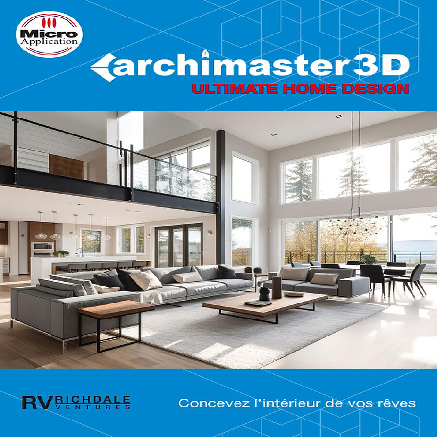 Logiciel image et son ArchiMaster 3D Ultimate Home Design - Licence perpétuelle - 1 PC - A télécharger