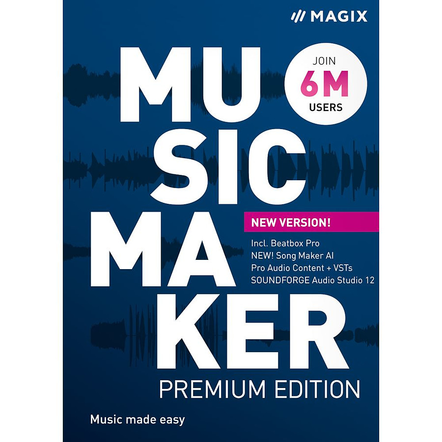 Logiciel home studio Magix Music Maker Premium Edition 2022 - Licence perpétuelle - 1 poste - A télécharger
