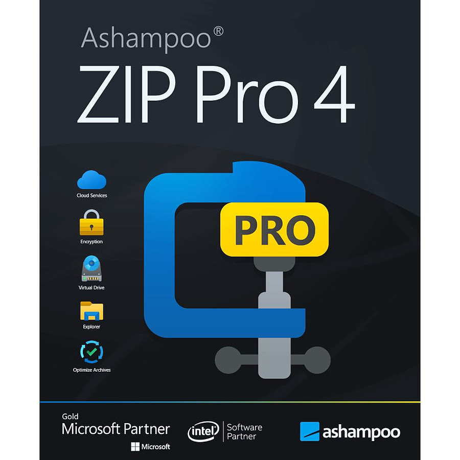 Logiciel utilitaire Ashampoo ZIP Pro 4 - Licence perpétuelle - 1 poste - A télécharger