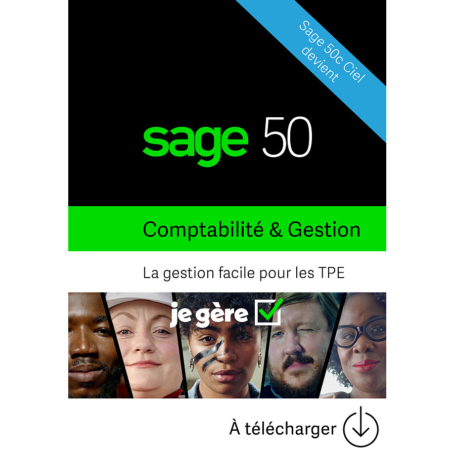 Logiciel comptabilité et gestion Sage 50 Comptabilité + Gestion commerciale - Licence 1 an - 1 utilisateur - A télécharger