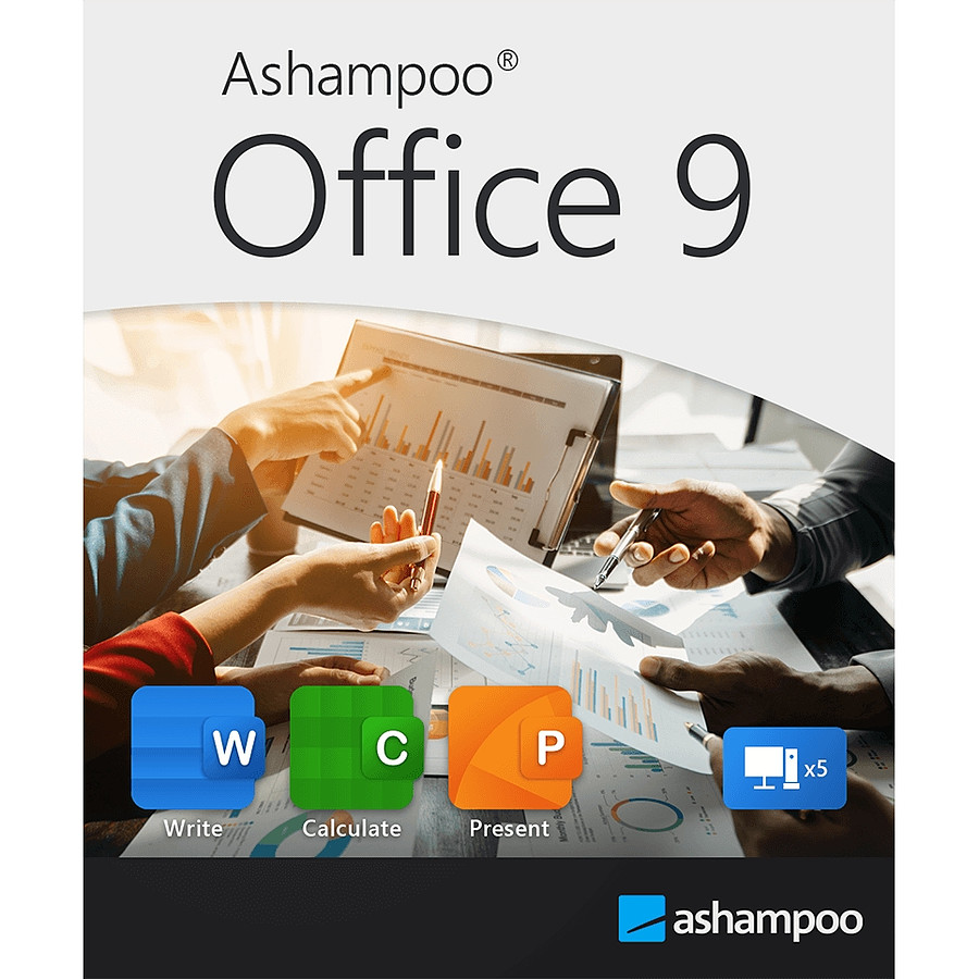 Logiciel bureautique Ashampoo Office 9 - Licence perpétuelle - 5 postes - A télécharger