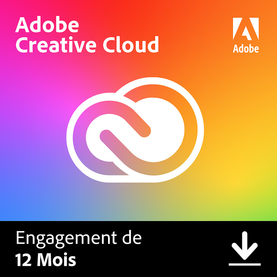 Logiciel image et son Adobe Creative Cloud all Apps - Particuliers - Licence 1 an - 1 utilisateur - A télécharger