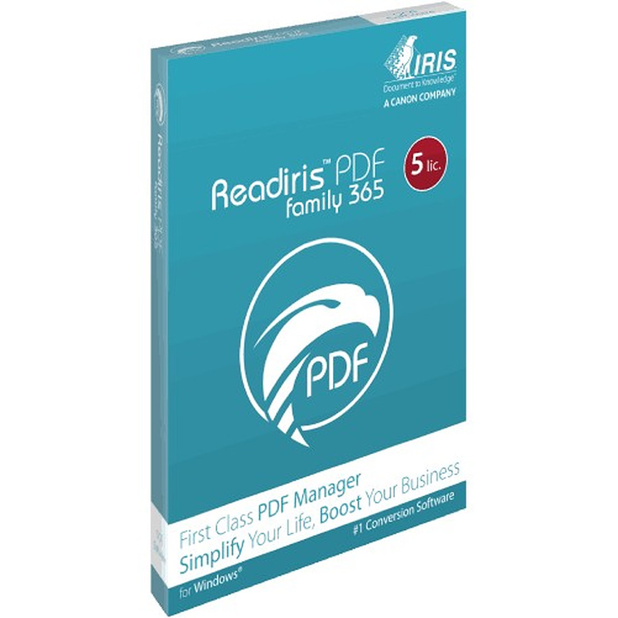 Logiciel bureautique Readiris PDF Family 22 - Abonnement 1 an - 5 PC - A télécharger