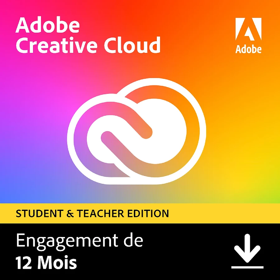 Logiciel image et son Adobe Creative Cloud all Apps - Etudiants et Enseignants - Licence 1 an - 1 utilisateur - A télécharger