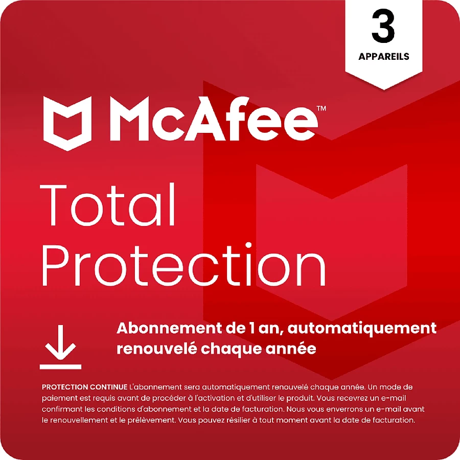 Logiciel antivirus et sécurité McAfee Total Protection 2026