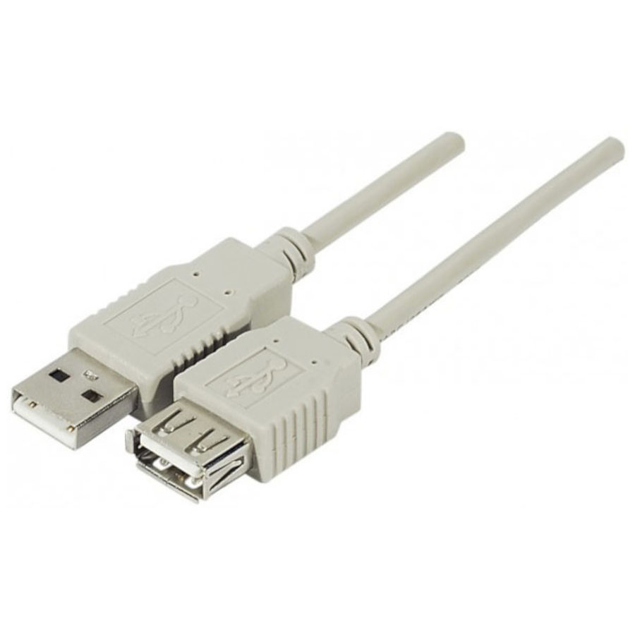 Câble USB  Rallonge USB 2.0 Gris - 1,8m