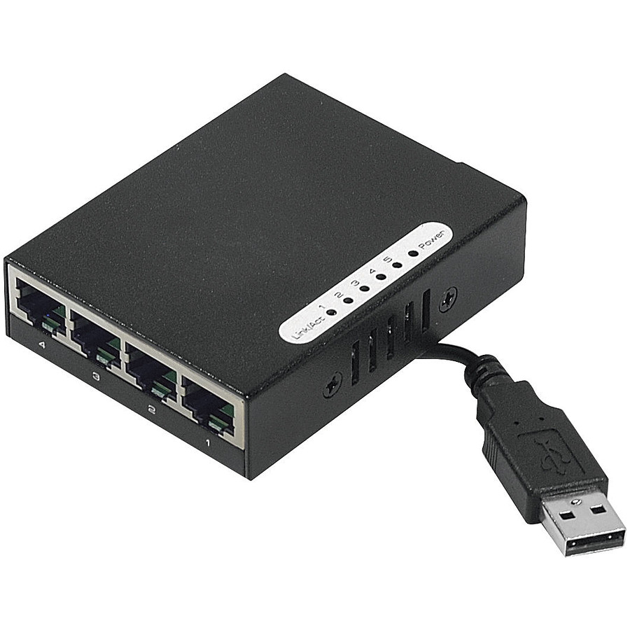 Mini switch 4 ports Gb Ethernet alimenté en USB - Switch et Commutateur  Générique sur