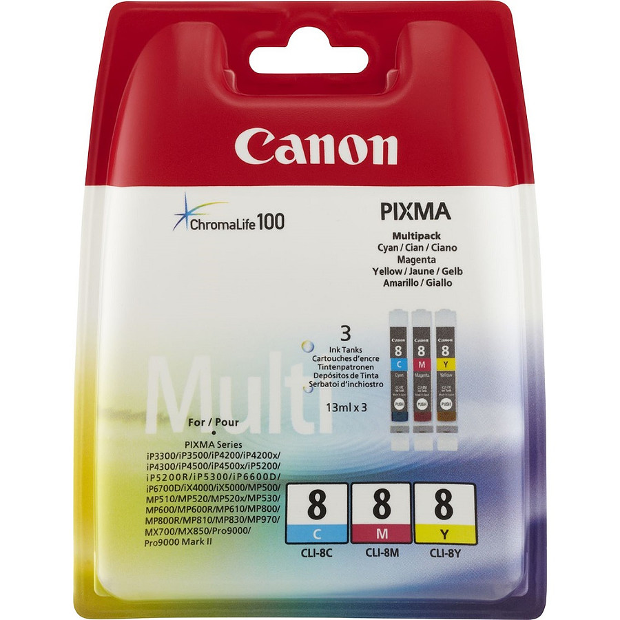 Cartouche d'encre Canon Multi Pack CLI-8 C/M/Y