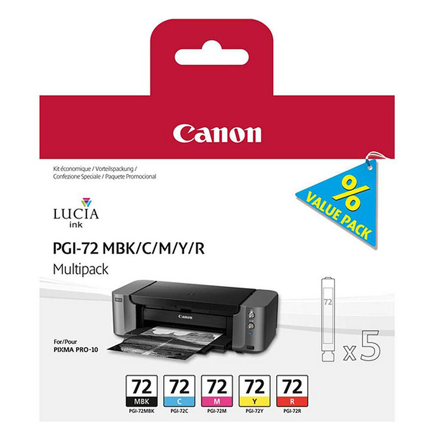 Cartouche d'encre Canon Multipack PGI-72 PBK/GY/PM/PC/CO
