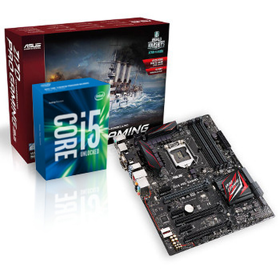 Asus Z170 PRO Gaming + CPU Intel Core i5 6600K - Carte mère Intel sur