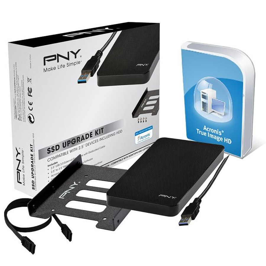 Disque SSD PNY Kit de mise à niveau SSD + Acronis (boitier 2,5")