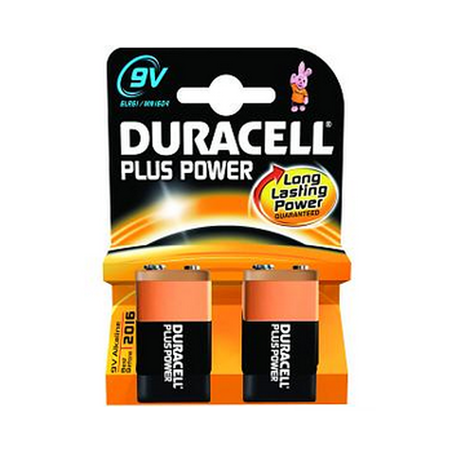 Pile et chargeur Duracell Piles Alcaline Plus Power 9V 6LR61 (par 2)