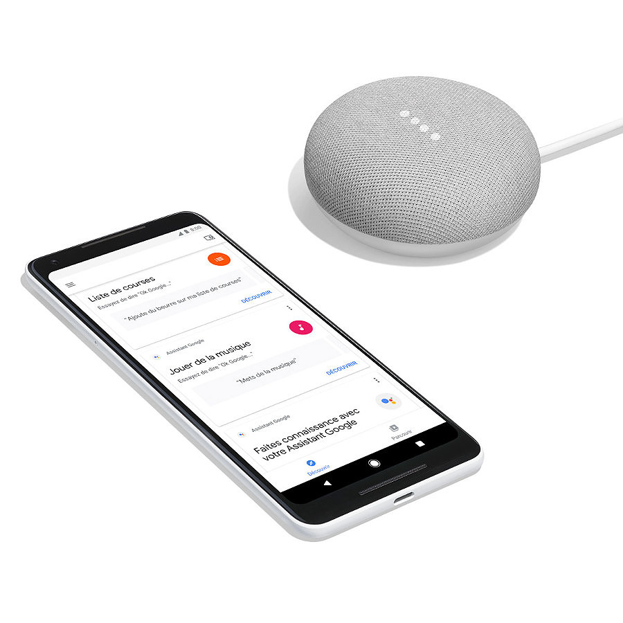 Google Home Mini Assistant Vocal Charbon - Enceinte intelligente