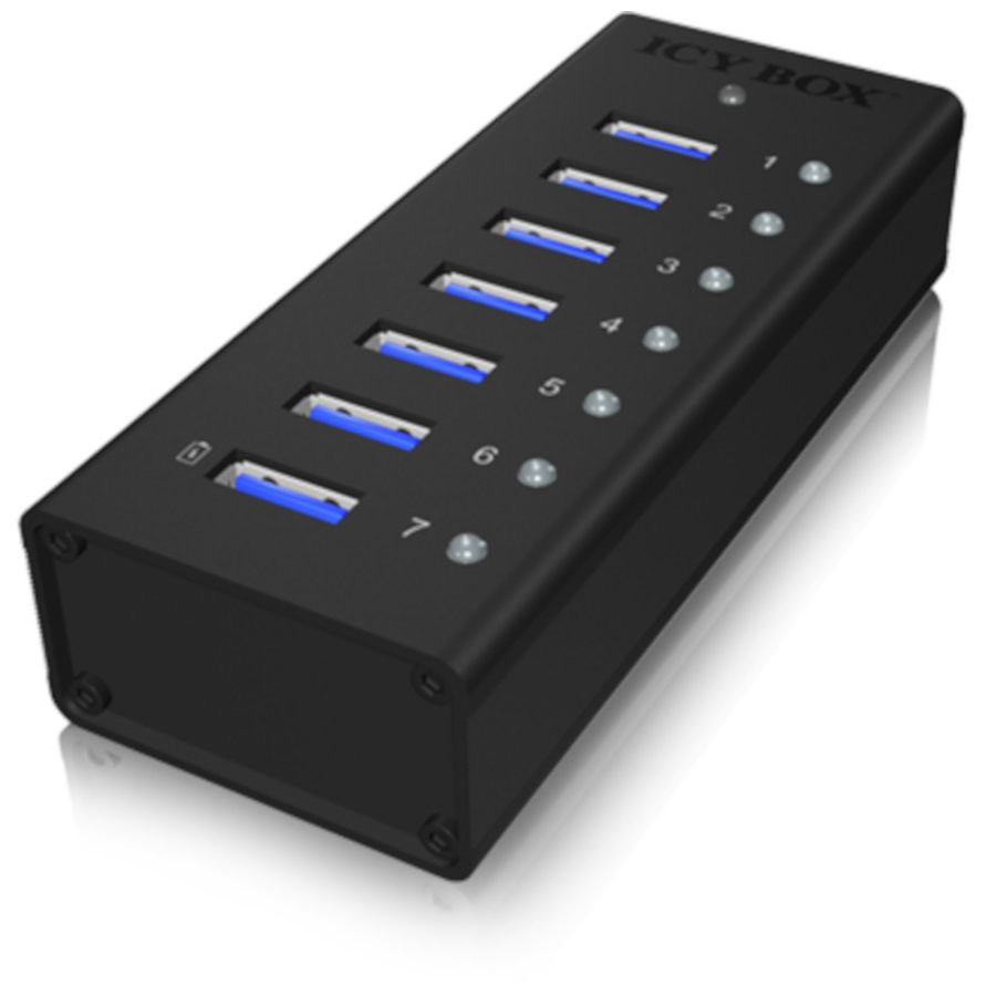 Câble USB Icy Box IB-AC618 Concentrateur USB 3.0 - 7 ports