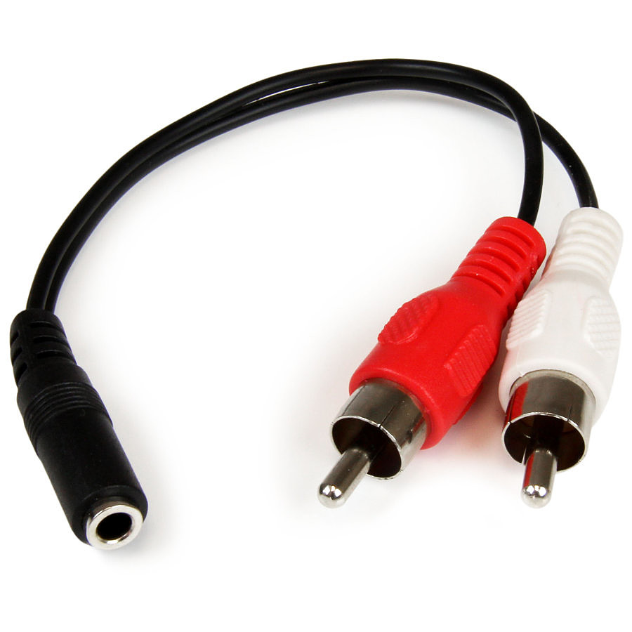 Adaptateur audio StarTech.com Cable en Y Mini-Jack 3,5mm (F) vers 2x RCA (M)