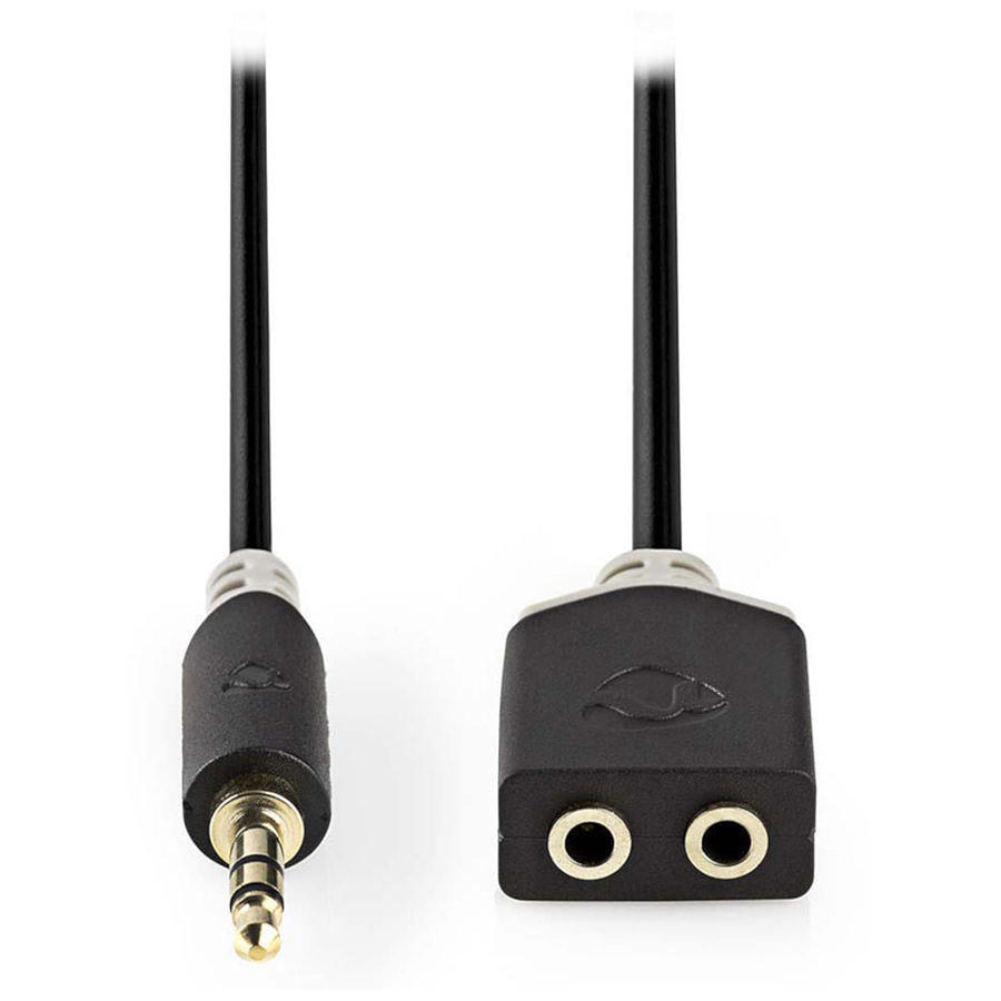 Câble Jack NEDIS Câble Audio Stéréo 3.5mm Mâle/Femelle - 20 cm