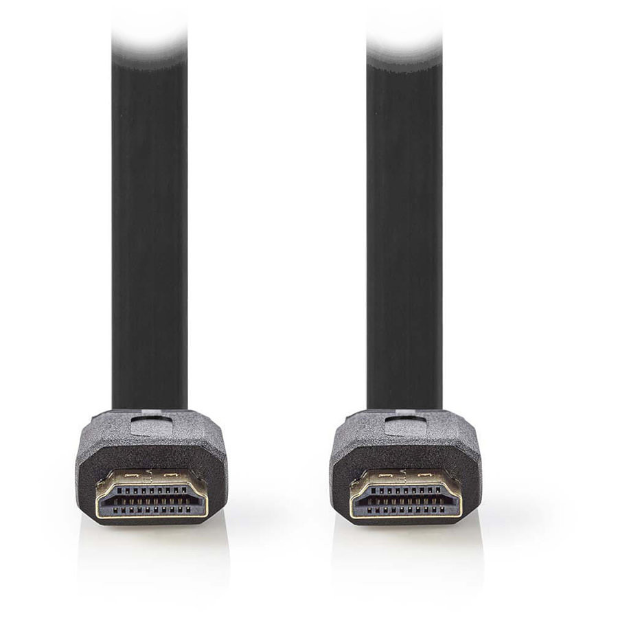 Câble HDMI NEDIS Câble HDMI plat haute vitesse avec Ethernet Noir (10 mètres)