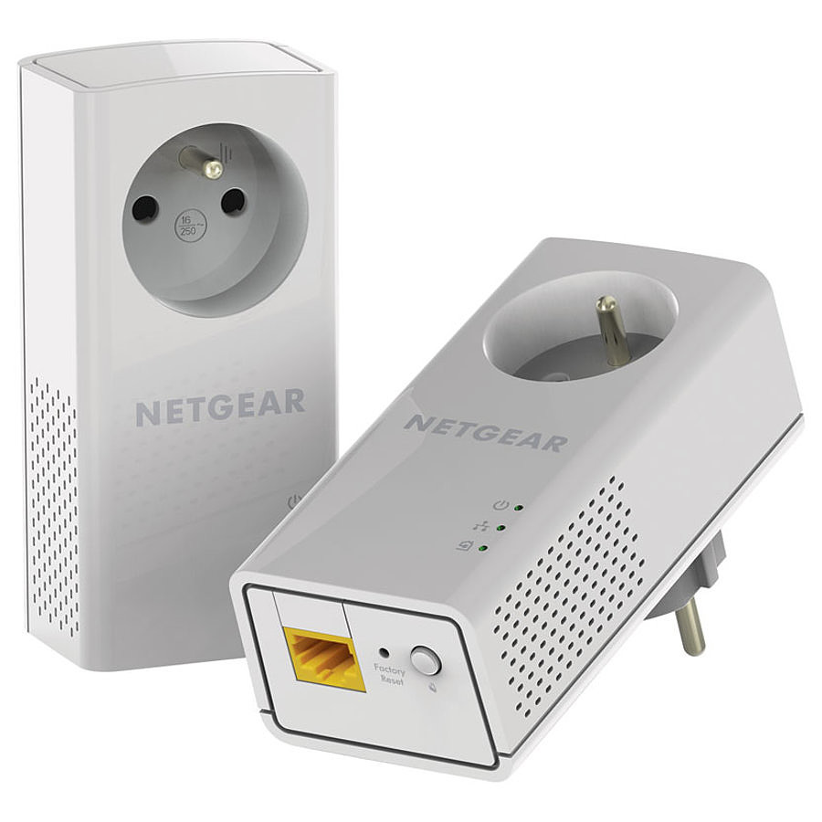Netgear PLP1000 - Pack de 2 CPL 1000 (prise intégrée) - CPL
