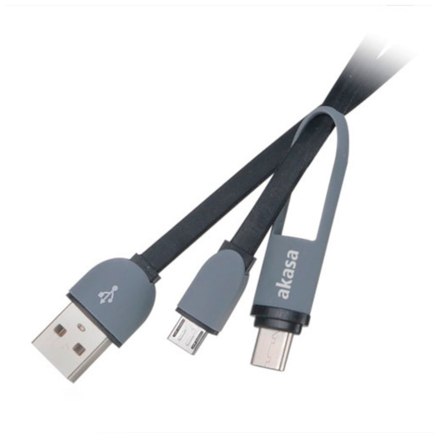 Câble USB Akasa Câble 2-en-1 USB Type-C et Micro USB B vers USB 2.0 Type-A