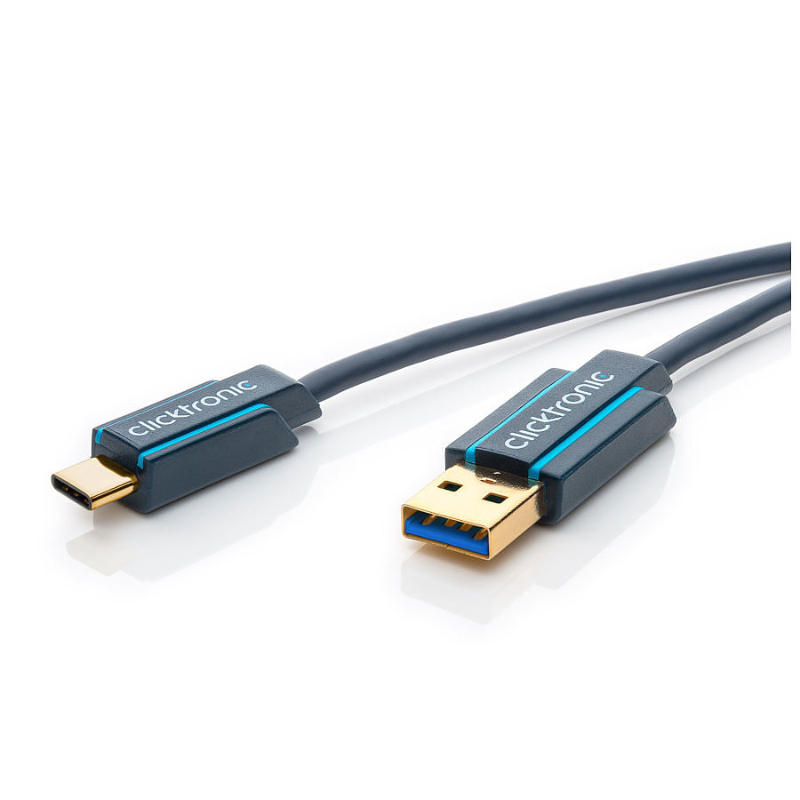 Câble USB Clicktronic Câble USB-C To USB-A 3.0 (Mâle/Mâle) - 3 m