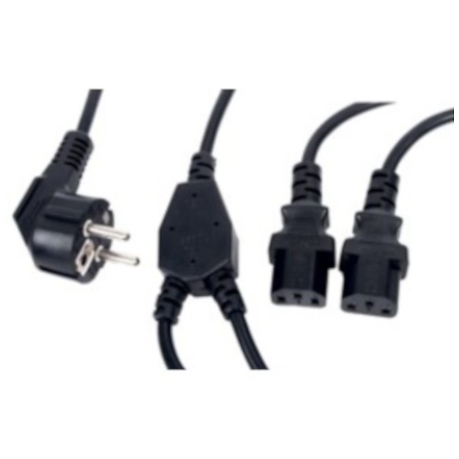 Double câble d'alimentation pour PC, moniteur et onduleur (1,8 m) - Câble  Secteur Générique sur