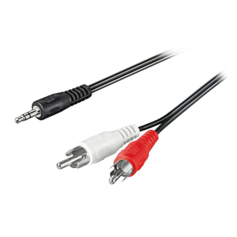Adaptateur audio Câble audio Jack 3.5 mm / 2x RCA mâles - 10 m