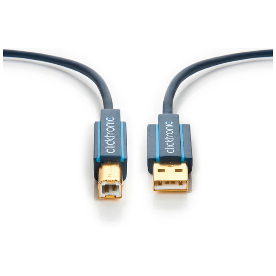 Câble USB Clicktronic Câble USB 2.0 Type AB (Mâle/Mâle) - 1.8 m
